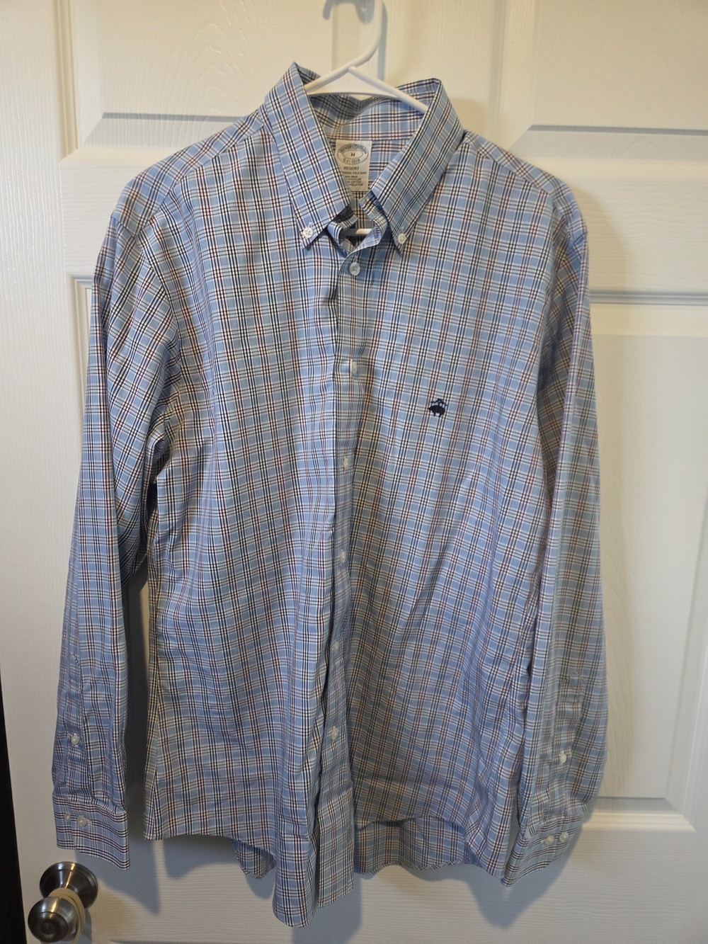 Brooks Brothers Light Blue Plaid Button-Down Shirt